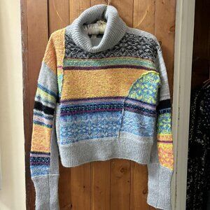 Free People This & That Mixed Pattern Sweater